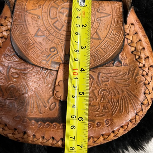 Vintage Tooled‎ Leather Mini Crossbody Bag - Picture 12 of 15